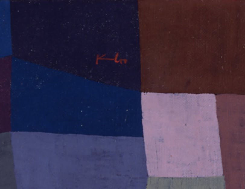 Detail 5: Klee's mark at the upper right in Fire at Full Moon